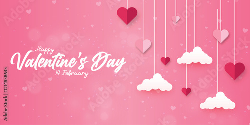 Happy valentine day. with creative love composition of the hearts. Vector illustration