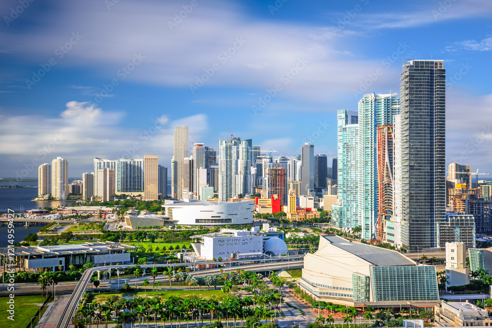 Fototapeta premium Miami, Florida, USA City Skyline