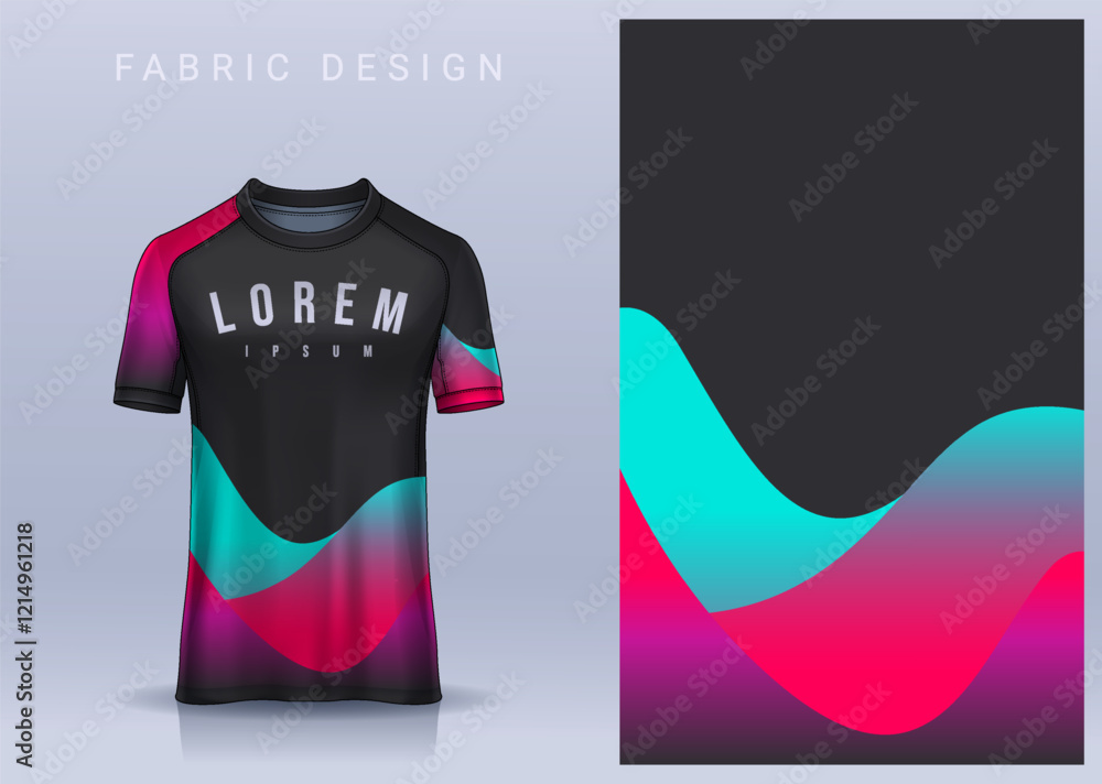 Φωτογραφία Fabric textile design for Sport t-shirt, Soccer jersey mockup for football club