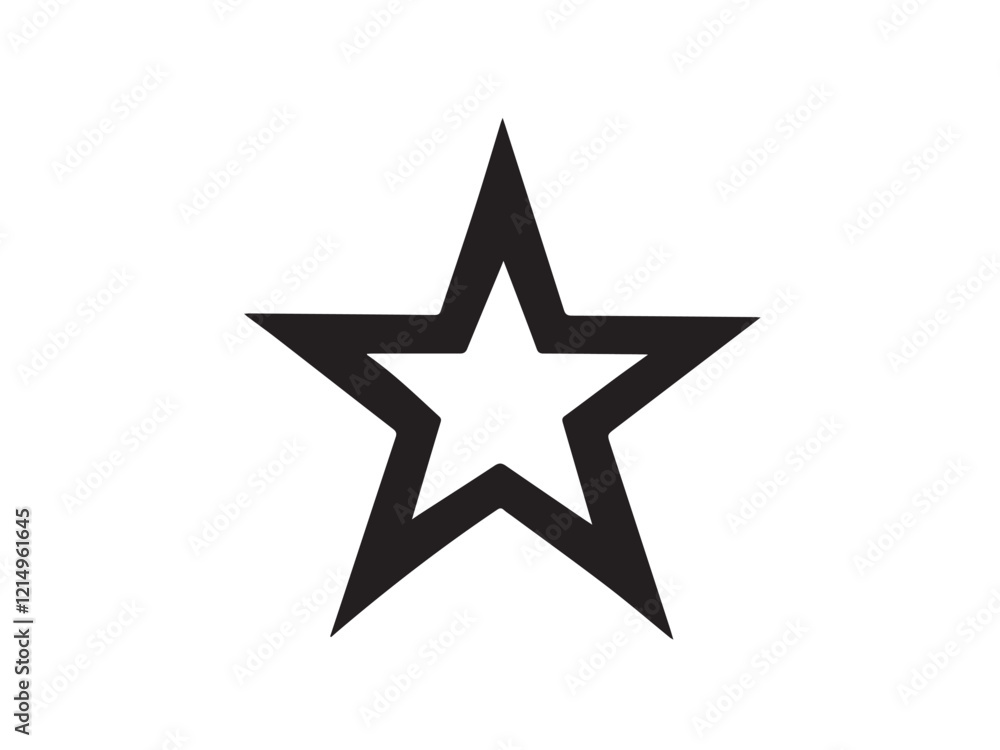 Fototapeta premium Black star silhouette isolated on white background. Star icon logo. Star vector silhouette. Star icon symbol.