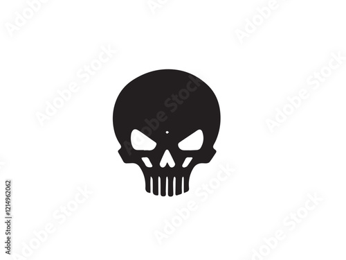 Black vector skull silhouette. Skull Silhouette Icon Vector Design on White Background. Skull vector logo silhouette.