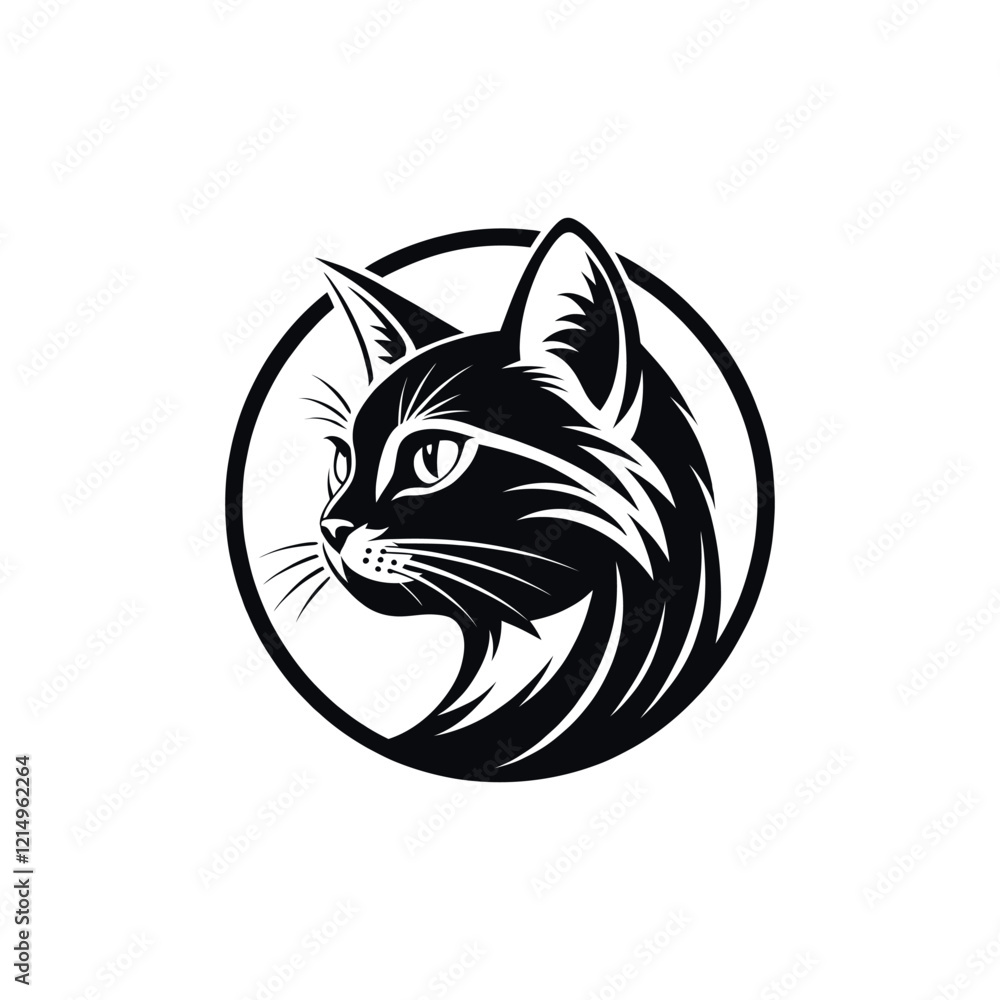 cat logo silhouette vector line art logo design cat logo silhouette vector line art logo design