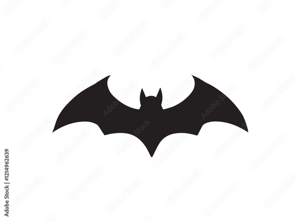 A black bat with outstretched wings on a white background. Vector illustration. Bat Silhouettes Vector Design. A black bat with outstretched wings on a white background. Vector illustration. Bat Silhouettes Vector Design.