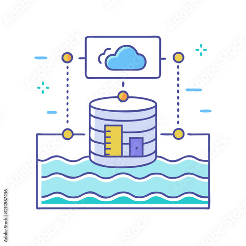 data lake icon, data lake vector illustration-simple illustration of data lake, perfect for data lake logos and icons