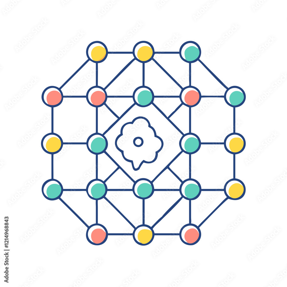 neural network icon, neural network vector illustration-simple illustration of neural network, perfect for neural network logos and icons