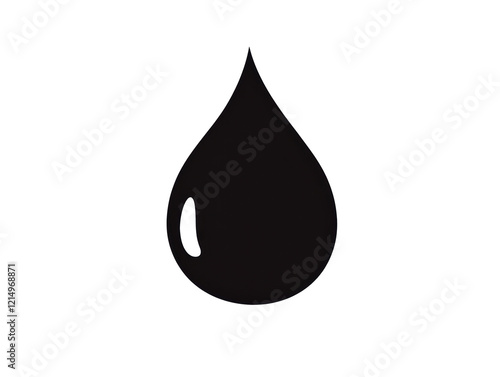Isolated Black Water Drop