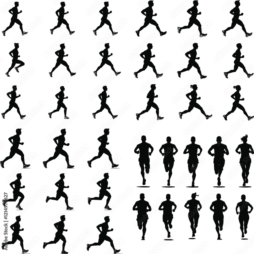 Silhouettes of People Running in Motion Running Silhouette Vector Pack
Silhouettes of People Running in Motion Running Silhouette Vector Pack