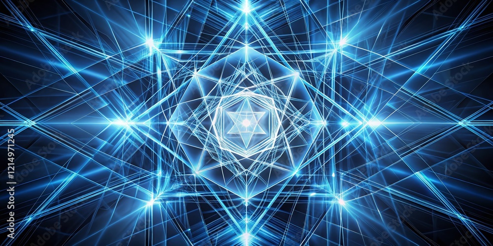 Glowing Blue and White Geometric Abstract Background - Dark Low Light Design Glowing Blue and White Geometric Abstract Background - Dark Low Light Design