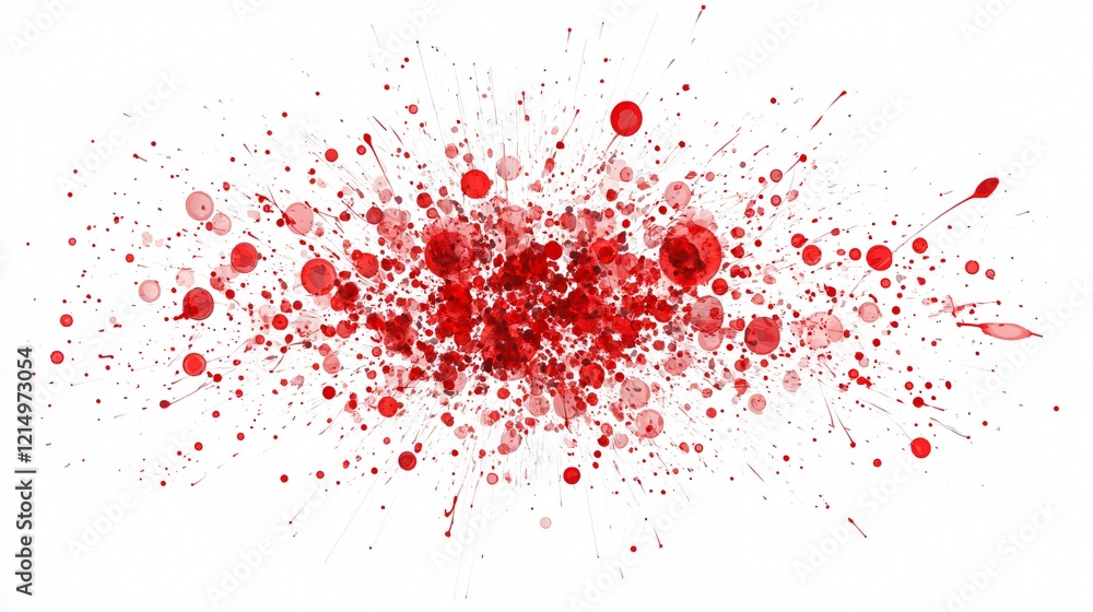 Vibrant Red Liquid Splatter on White Background Wide Angle Shot Vibrant Red Liquid Splatter on White Background Wide Angle Shot