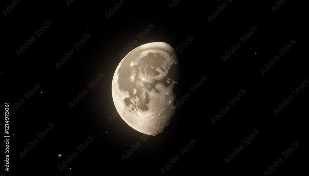 Fototapeta premium Moon partially shadowed by Earth against starry background, cosmic beauty
