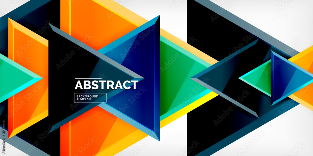 Abstract background - glossy triangles. Vector Illustration For Wallpaper, Banner, Background, Card, Book Illustration, landing page