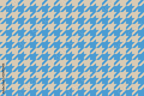 Seamless ocean blue and sand beige houndstooth pattern background