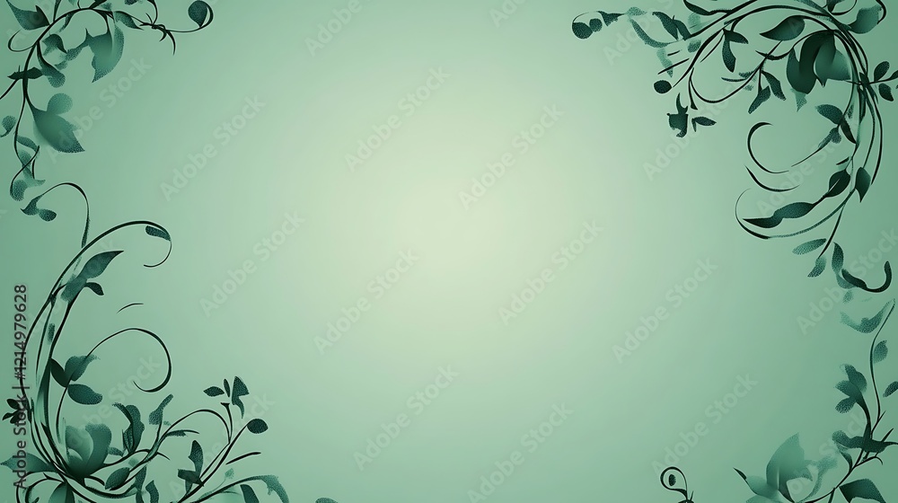 Elegant Green Floral Frame Design Background Elegant Green Floral Frame Design Background