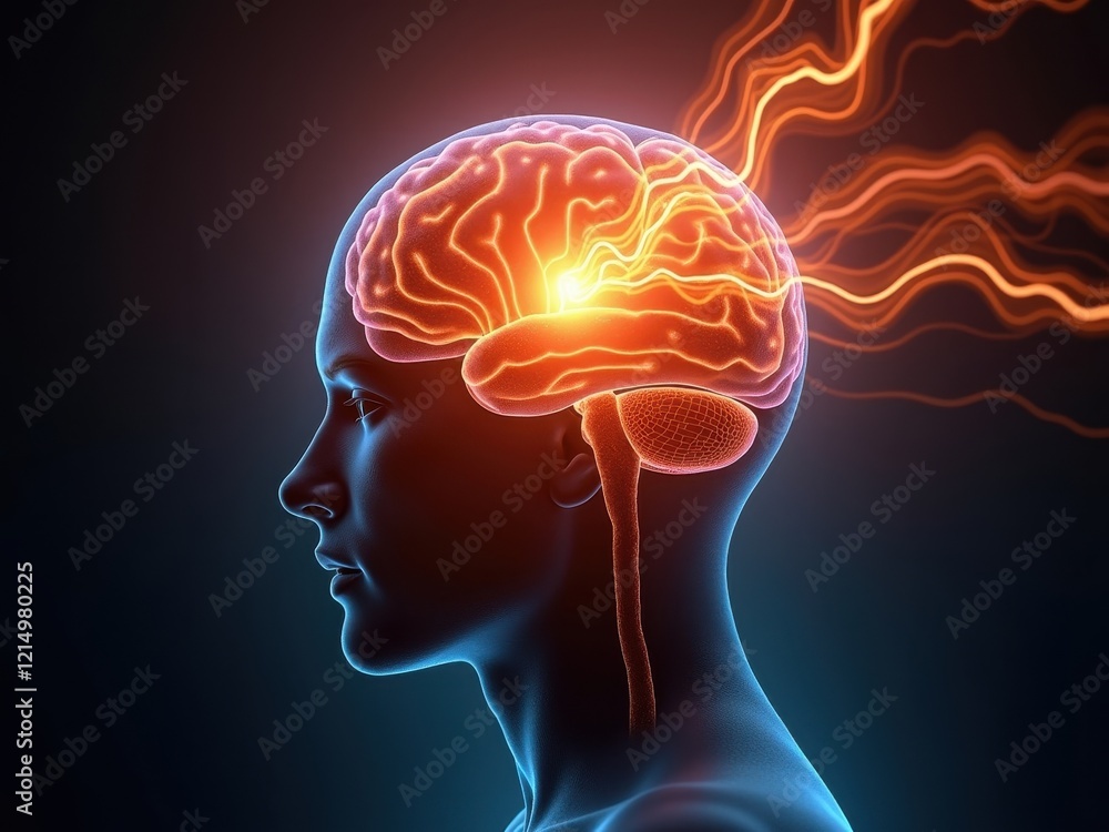 Obraz premium Understanding the impact of anxiety on emotional responses and brain activity in a human mind