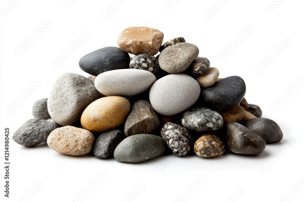 A visually appealing pile of colorful stones displayed against a white background. A visually appealing pile of colorful stones displayed against a white background.