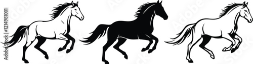 Set Horse illustration Silhouette 