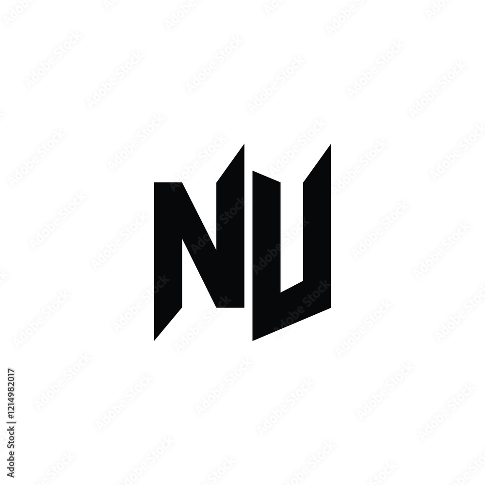 NU monogram logo design letter text name symbol monochrome logotype alphabet character simple logo NU monogram logo design letter text name symbol monochrome logotype alphabet character simple logo