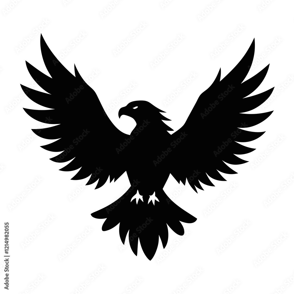 Obraz premium eagle with wings silhouette on white background