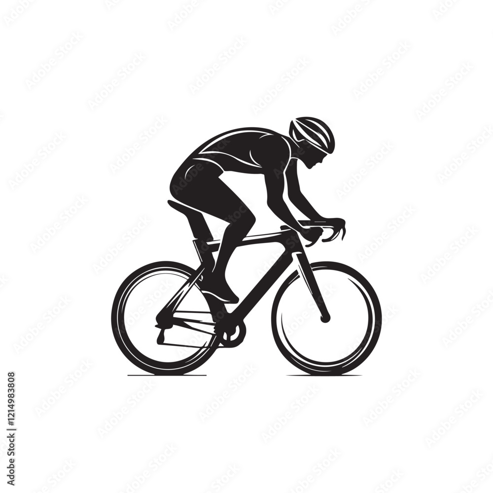 Naklejka premium bicycle, bike, sport, cycling, silhouette, cyclist, vector, illustration, cycle, biker, ride, people, bmx, woman, sports, race, riding, person, black, biking, wheel, mountain, recreation,