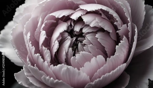 Close-up of a stunning peony flower in soft pink hues against a dark background