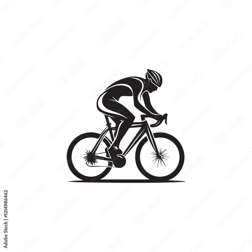 Fototapeta premium bicycle, bike, sport, cycling, silhouette, cyclist, vector, illustration, cycle, biker, ride, people, bmx, woman, sports, race, riding, person, black, biking, wheel, mountain, recreation,
