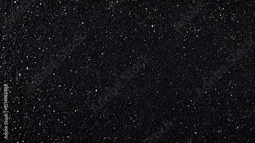 Starry Night Sky with Fine White Dots on Black Background