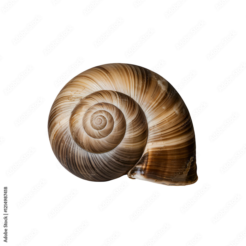 Spiral Snail Shell in Close-Up with Intricate Natural Patterns and Textured Surface Isolated on Transparent Background Spiral Snail Shell in Close-Up with Intricate Natural Patterns and Textured Surface Isolated on Transparent Background