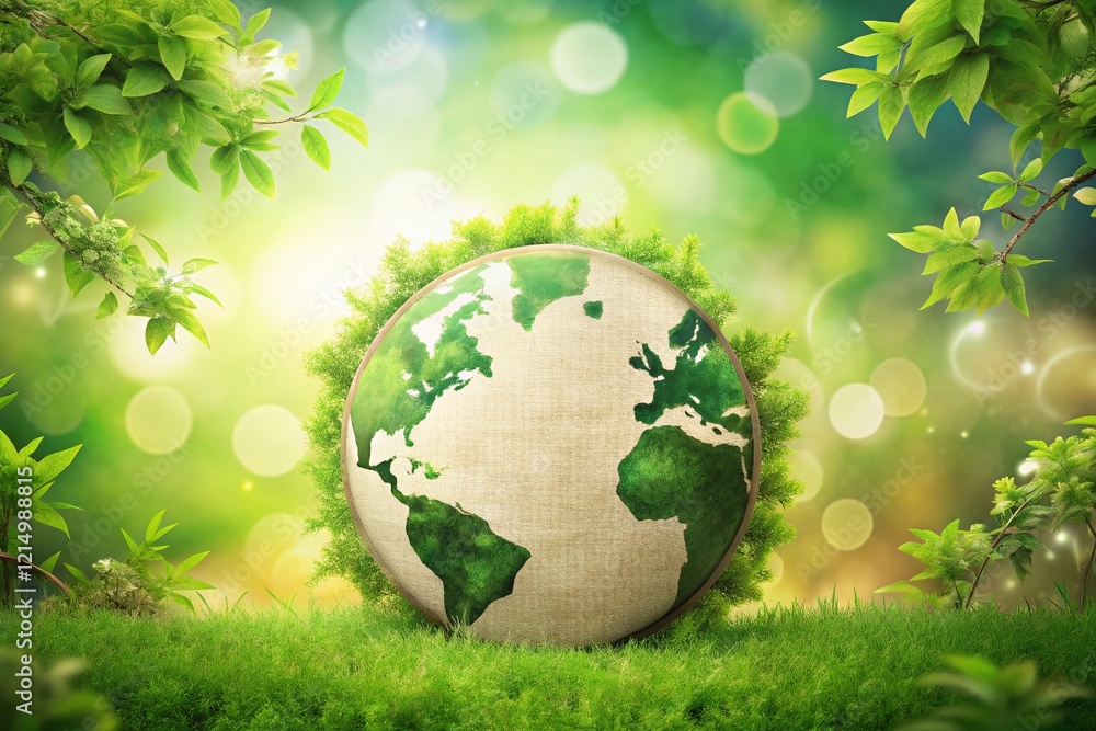 Green Earth Day: Blank Canvas with Bokeh Background for Eco-Friendly Designs Green Earth Day: Blank Canvas with Bokeh Background for Eco-Friendly Designs