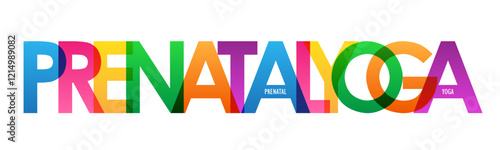 PRE-NATAL YOGA colorful vector typography banner