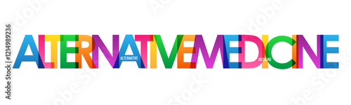 ALTERNATIVE MEDICINE colorful vector typography banner