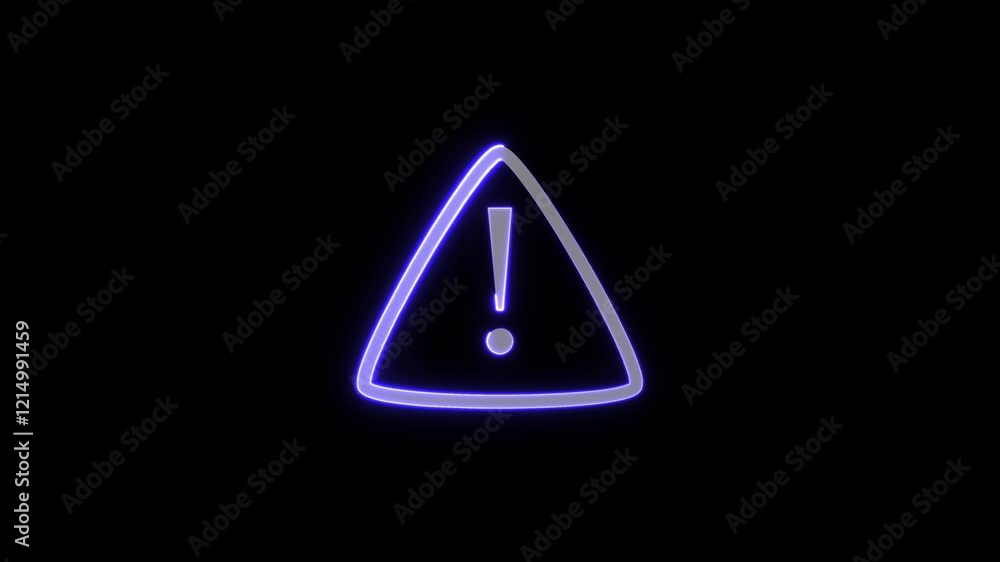 glowing neon cyan warning attention icon danger mistake problems alert sign animated sign symbol on black background glowing neon cyan warning attention icon danger mistake problems alert sign animated sign symbol on black background