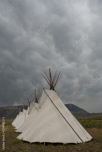 Teepees Set Up Near The North Entrance To Yellowstone