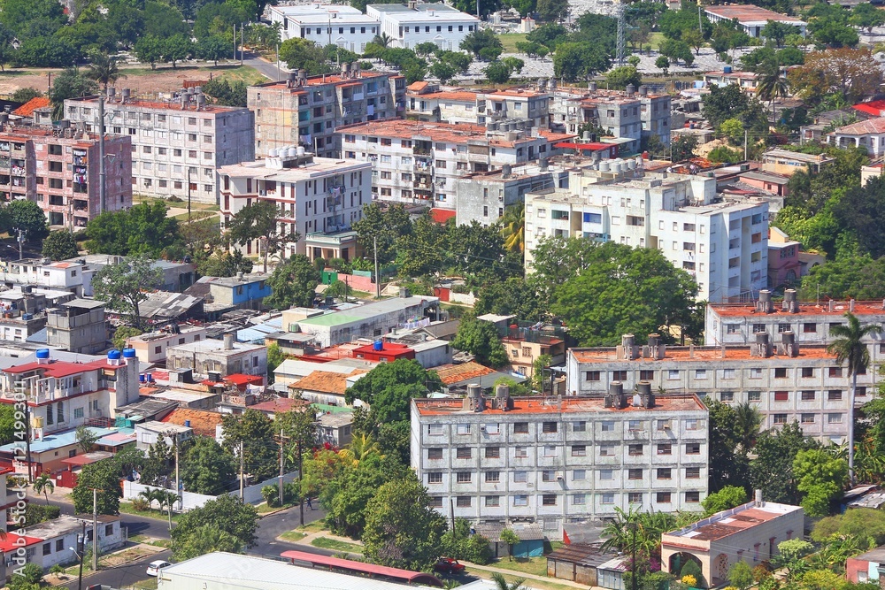 Fototapeta premium Apartment buildings in Havana, Cuba