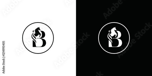 logo initial B and horse vector