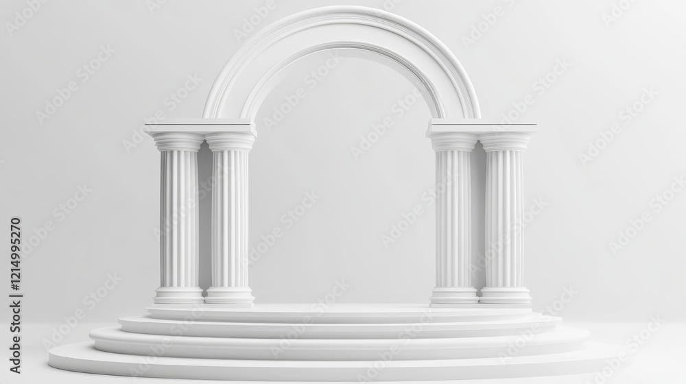 podium and arch on a white background podium and arch on a white background