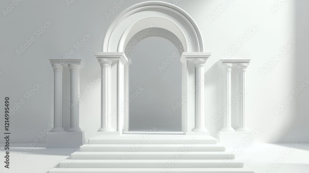 podium and arch on a white background podium and arch on a white background