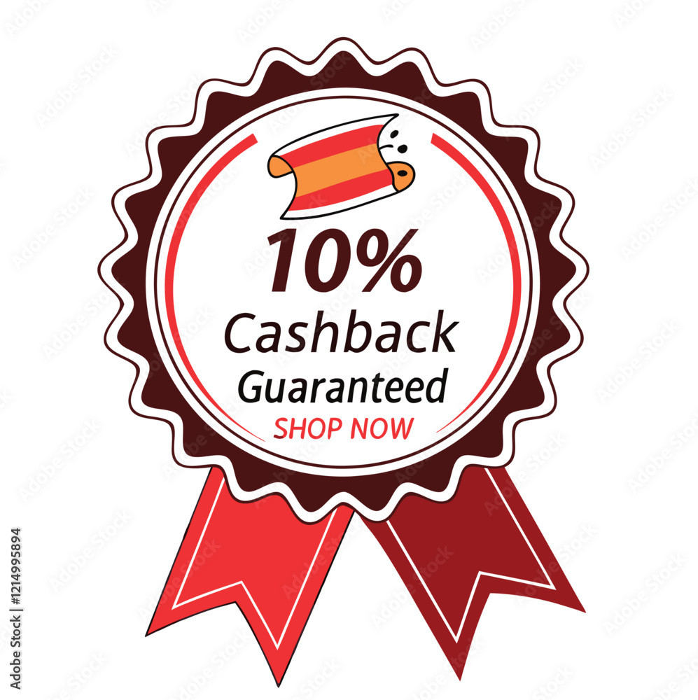 10% cashback guaranteed shop now sale offer for business promotion flyer banner vector illustration isolated 10% cashback guaranteed shop now sale offer for business promotion flyer banner vector illustration isolated