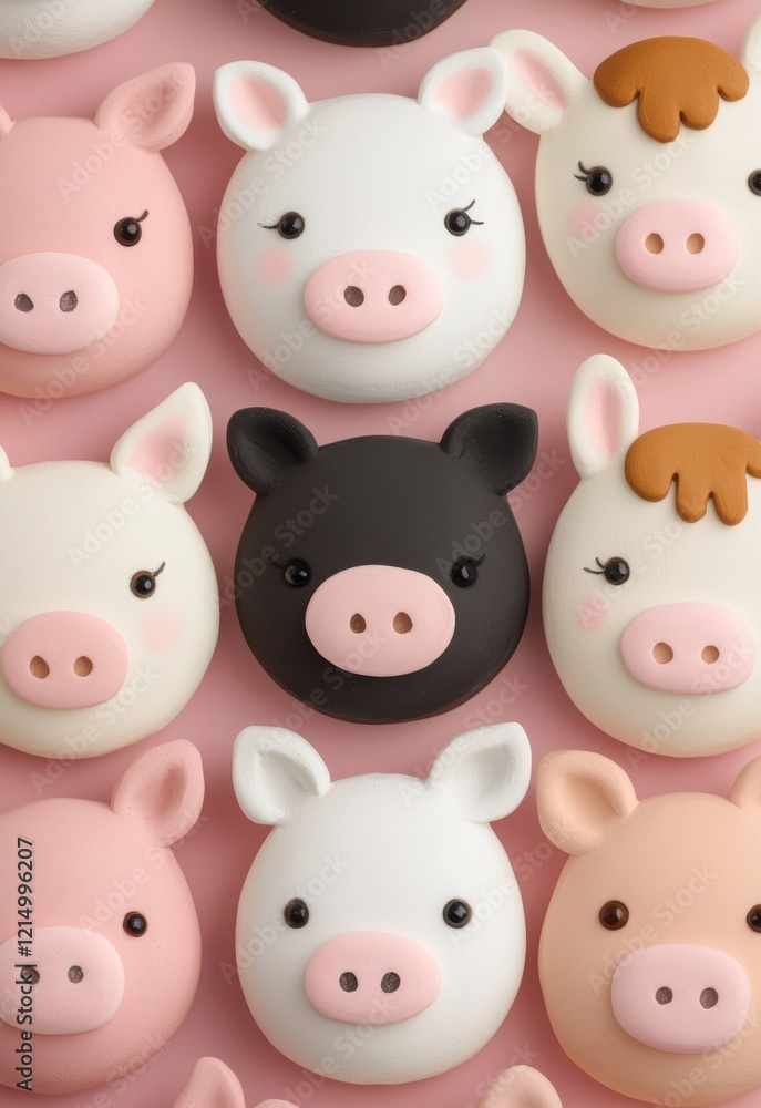 Cute 3D Clay Animal Faces for Educational Posters and Creative Art Projects Cute 3D Clay Animal Faces for Educational Posters and Creative Art Projects
