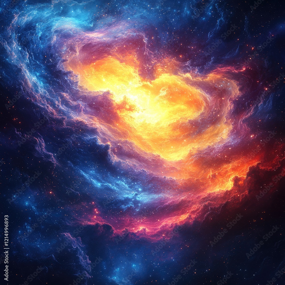 Obraz premium Cosmic Nebula Swirl: A Vibrant Dance of Light and Color