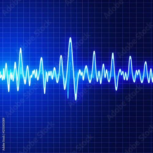 Pinak and blue oscillograph pulse illustration background photo