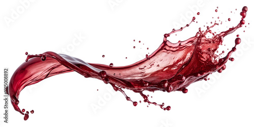 red wine splash isolated on white