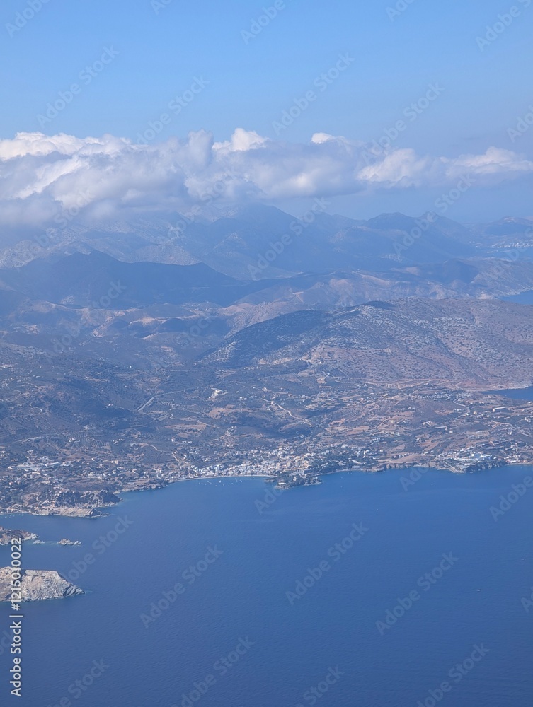 Naklejka premium Kreta aus dem Flugzeug