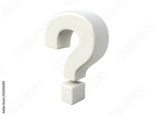 Isolated White Question Mark