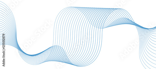 Twisted curve lines with mixed effects. Technology abstract lines on white background. frequency sound waves.