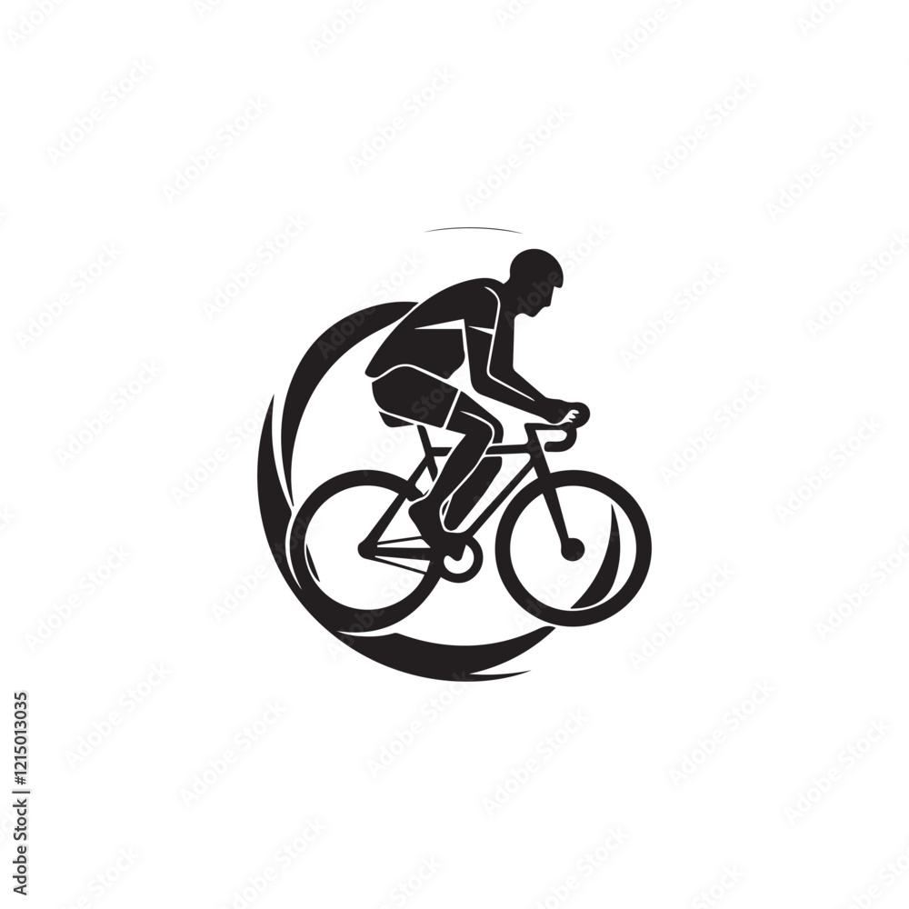 Obraz premium silhouette of a person riding a bike