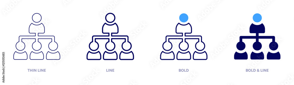 Hierarchy icon in 4 different styles. Thin Line, Line, Bold, and Bold Line. Duotone style. Editable stroke Hierarchy icon in 4 different styles. Thin Line, Line, Bold, and Bold Line. Duotone style. Editable stroke