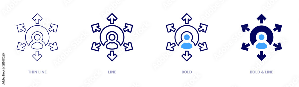 Outsourcing icon in 4 different styles. Thin Line, Line, Bold, and Bold Line. Duotone style. Editable stroke Outsourcing icon in 4 different styles. Thin Line, Line, Bold, and Bold Line. Duotone style. Editable stroke