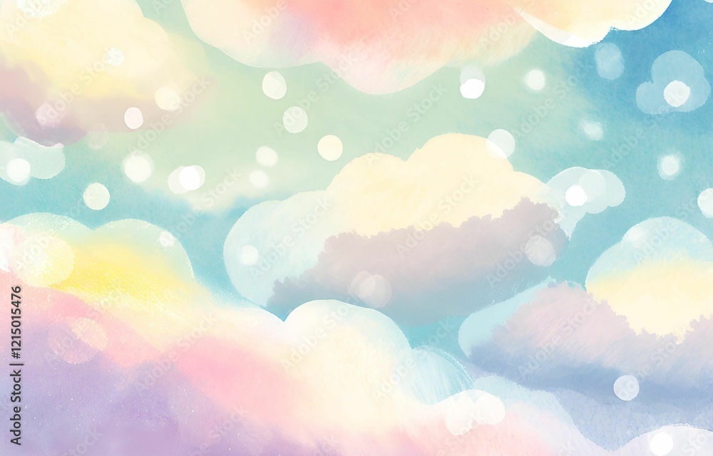 Pastel Sky with Clouds, Perfect for a Dreamy Background Pastel Sky with Clouds, Perfect for a Dreamy Background