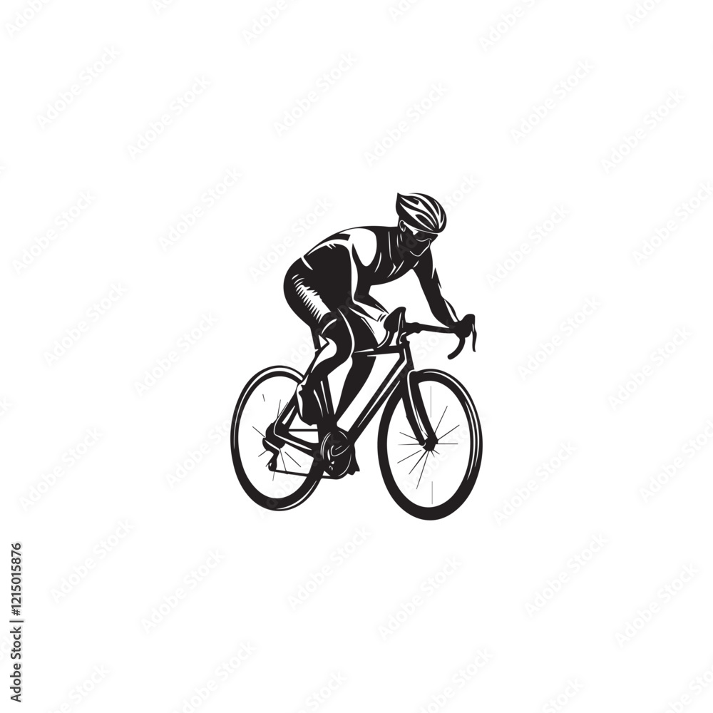 Fototapeta premium silhouette of a person riding a bike