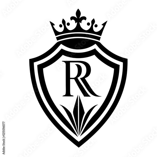 Regal Crest Logo: Ornate Shield for Luxury Brand photo